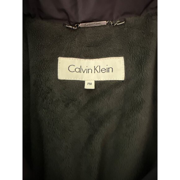 Calvin Klein Womens Puffer Jacket PM Gray Full Zip Hooded Quilted Design With Po - Picture 9 of 11